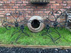 PAIR HEAY IRON GARDEN LOVE SEATS