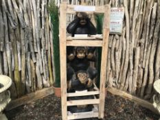 5FT TALL CRATED STATUE OF CHEEKY MONKEYS