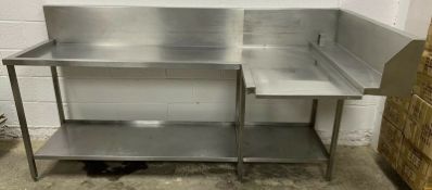 Stainless Steel Dishwasher Outlet / Exit Table