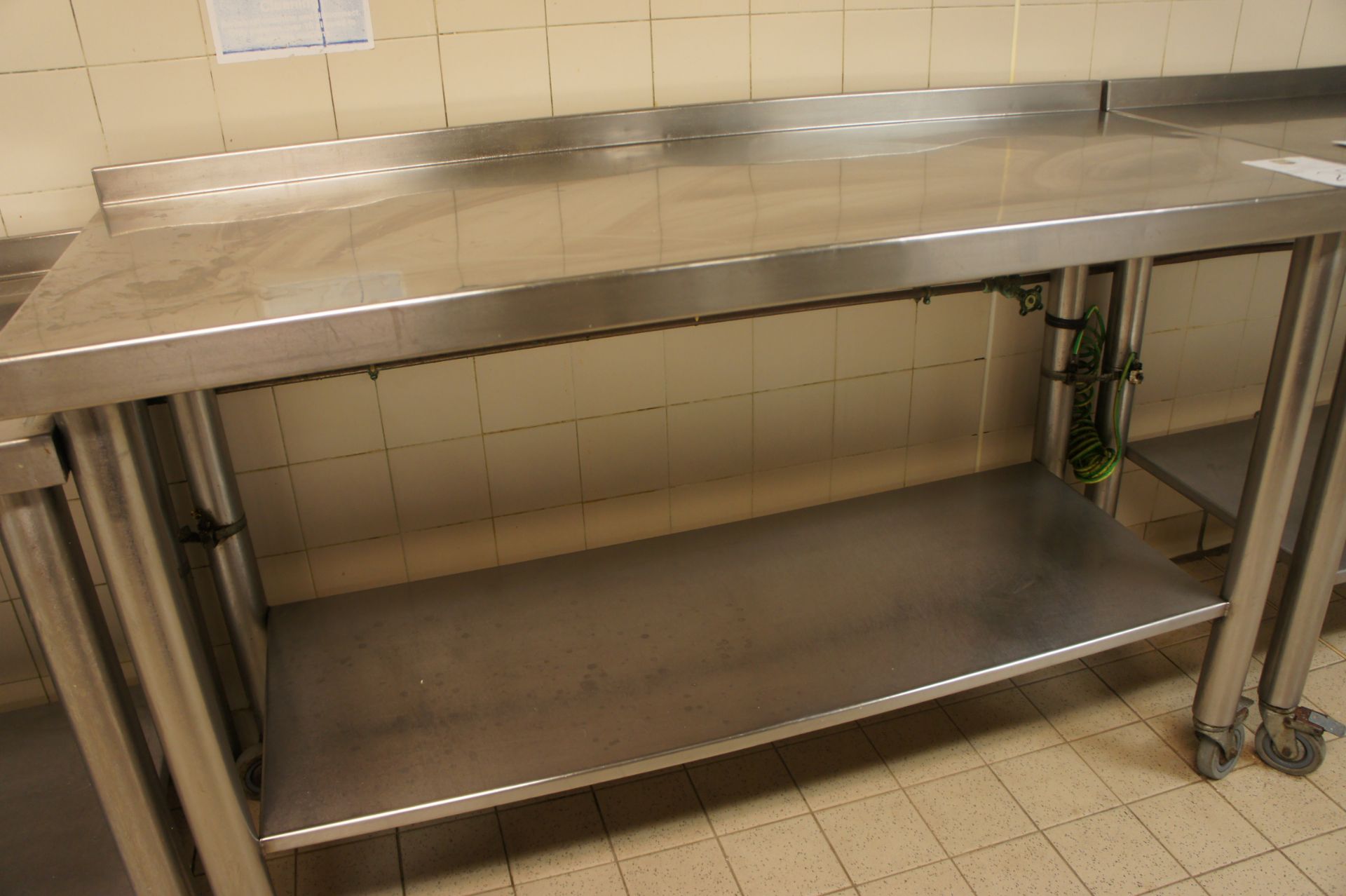 Mobile Stainless steel preparation table with shelf under, 1500mm - Image 2 of 2
