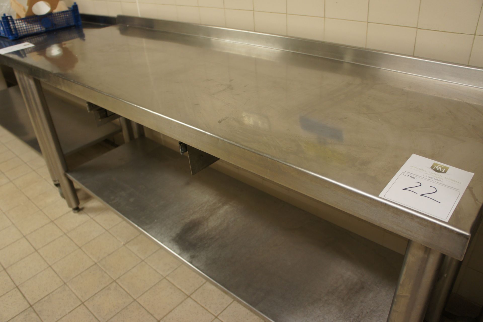 Stainless steel preparation table with shelf under, 1800mm - Image 2 of 2