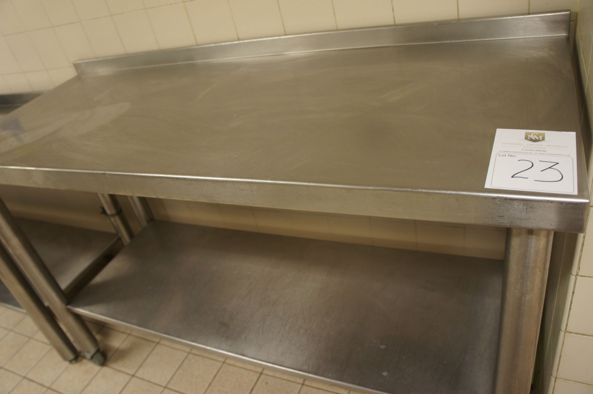 Mobile Stainless steel preparation table with shelf under, 1500mm - Bild 2 aus 2