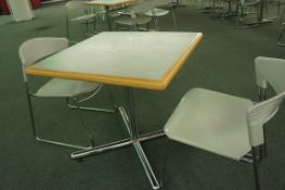 4 x bistro tables with 2 x chairs, 750mm x 750mm