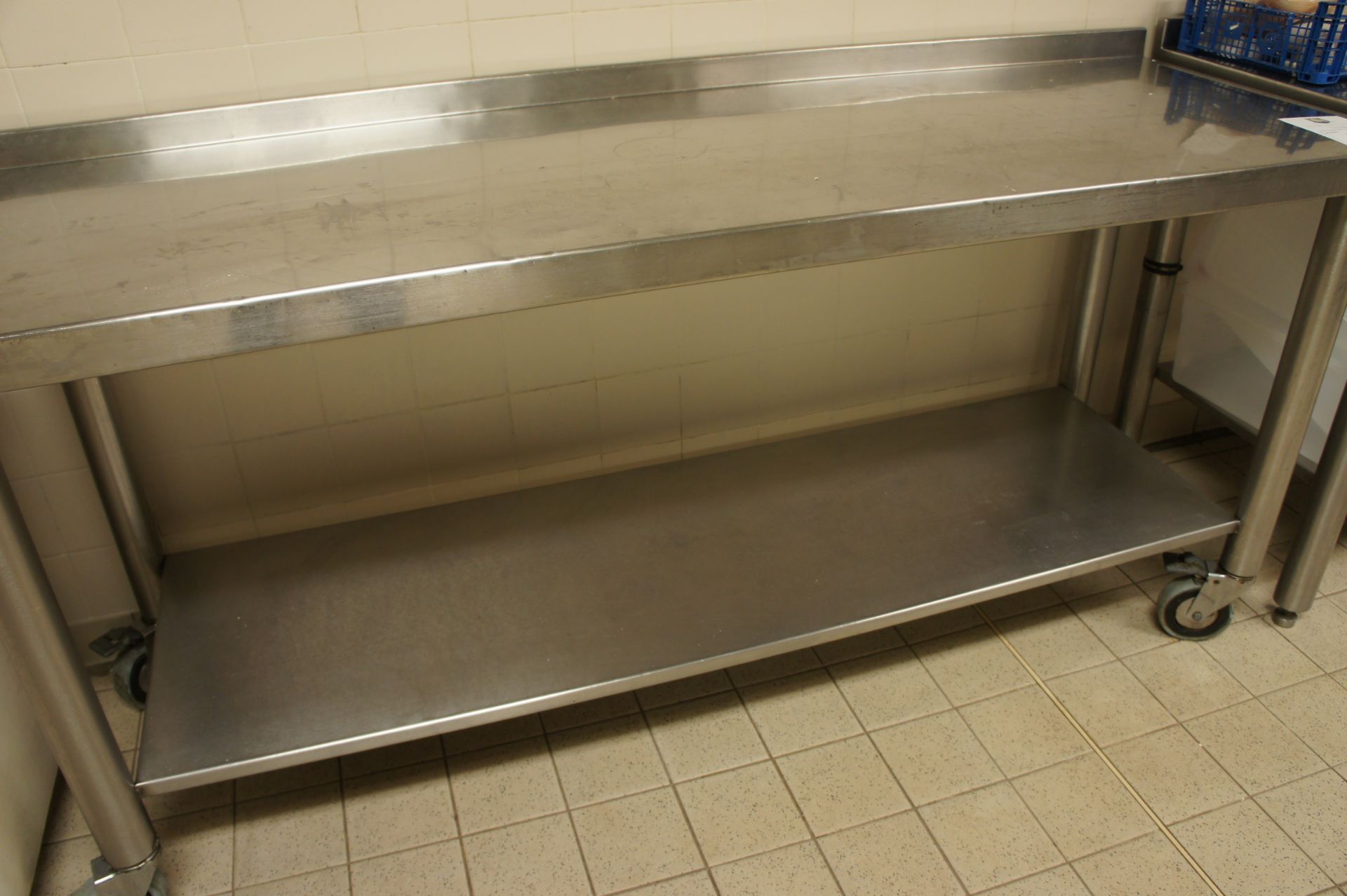 Stainless steel preparation table with shelf under, 1800mm - Image 2 of 2