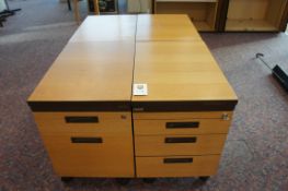 3 x three drawer pedestals, 1 x two drawer pedestal