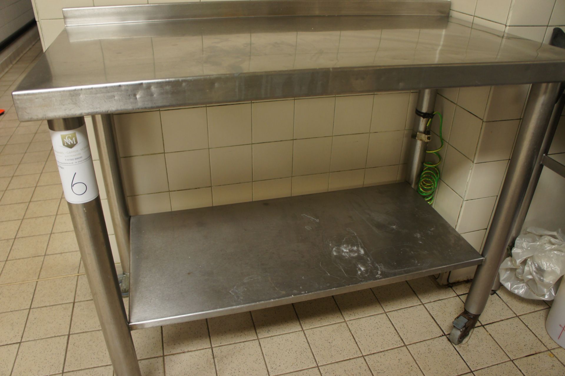 Stainless steel preparation table with shelf under, 1200mm