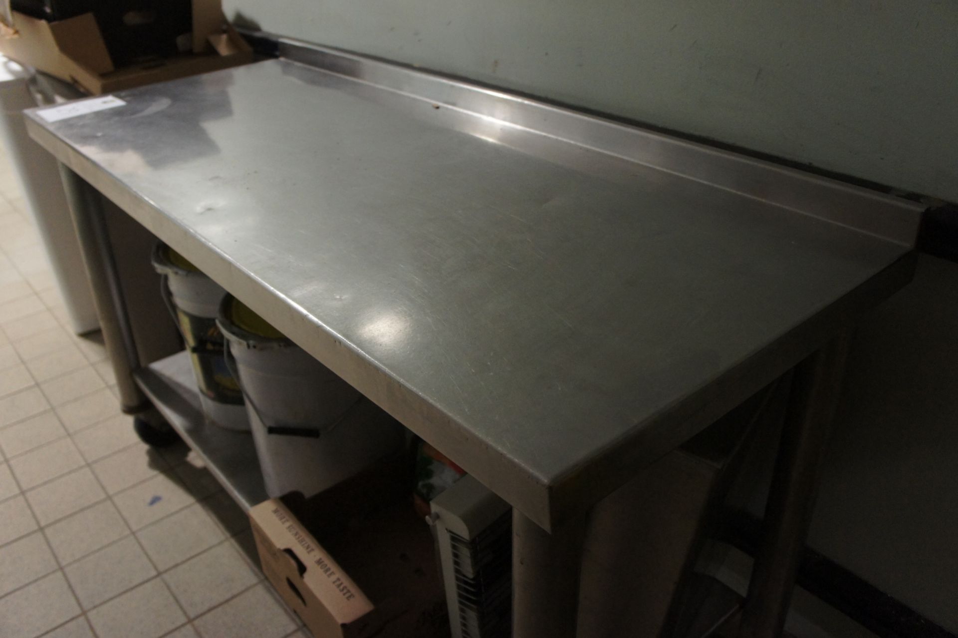 Mobile Stainless steel preparation table with shelf under, 1500mm - Image 2 of 2