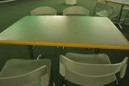 4 x bistro tables with 4 x chairs, 12000mm x 750mm