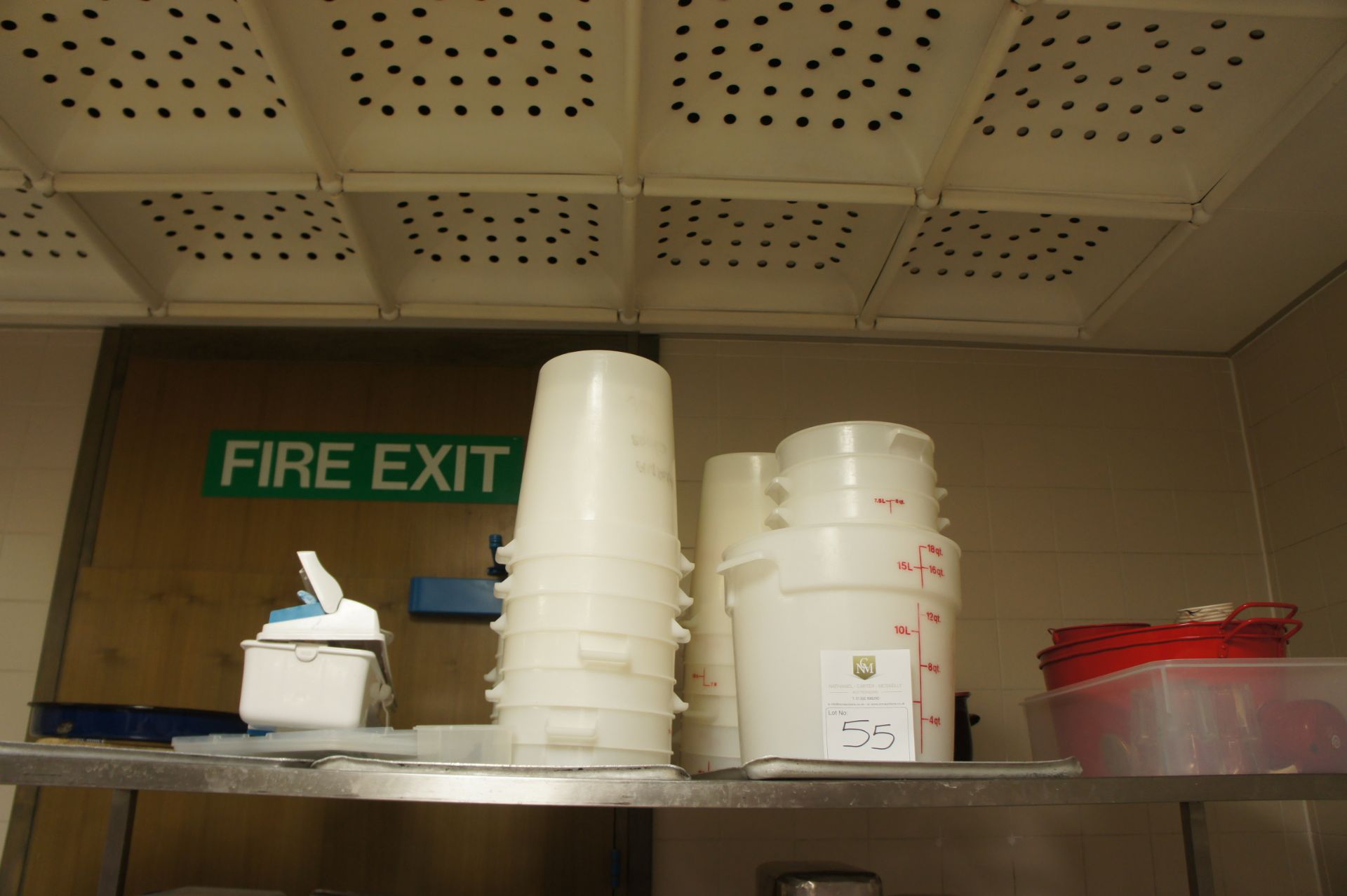 A quantity of plastic measuring jugs various sizes, as lotted