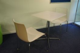 4 x bistro tables with 2 x chairs, 600mm x 600mm