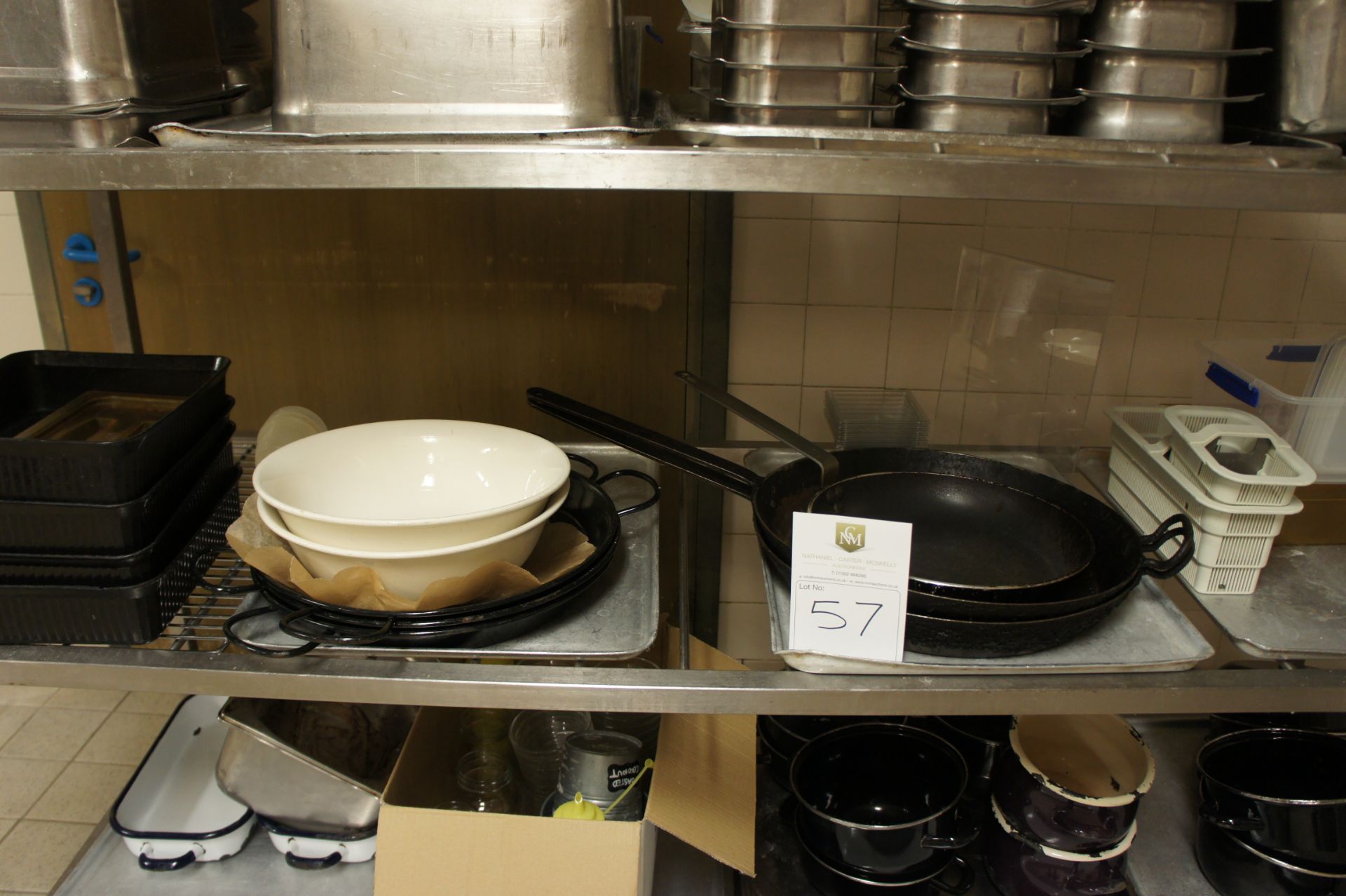 A miscellaneous quantity of cooking pans, as lotted