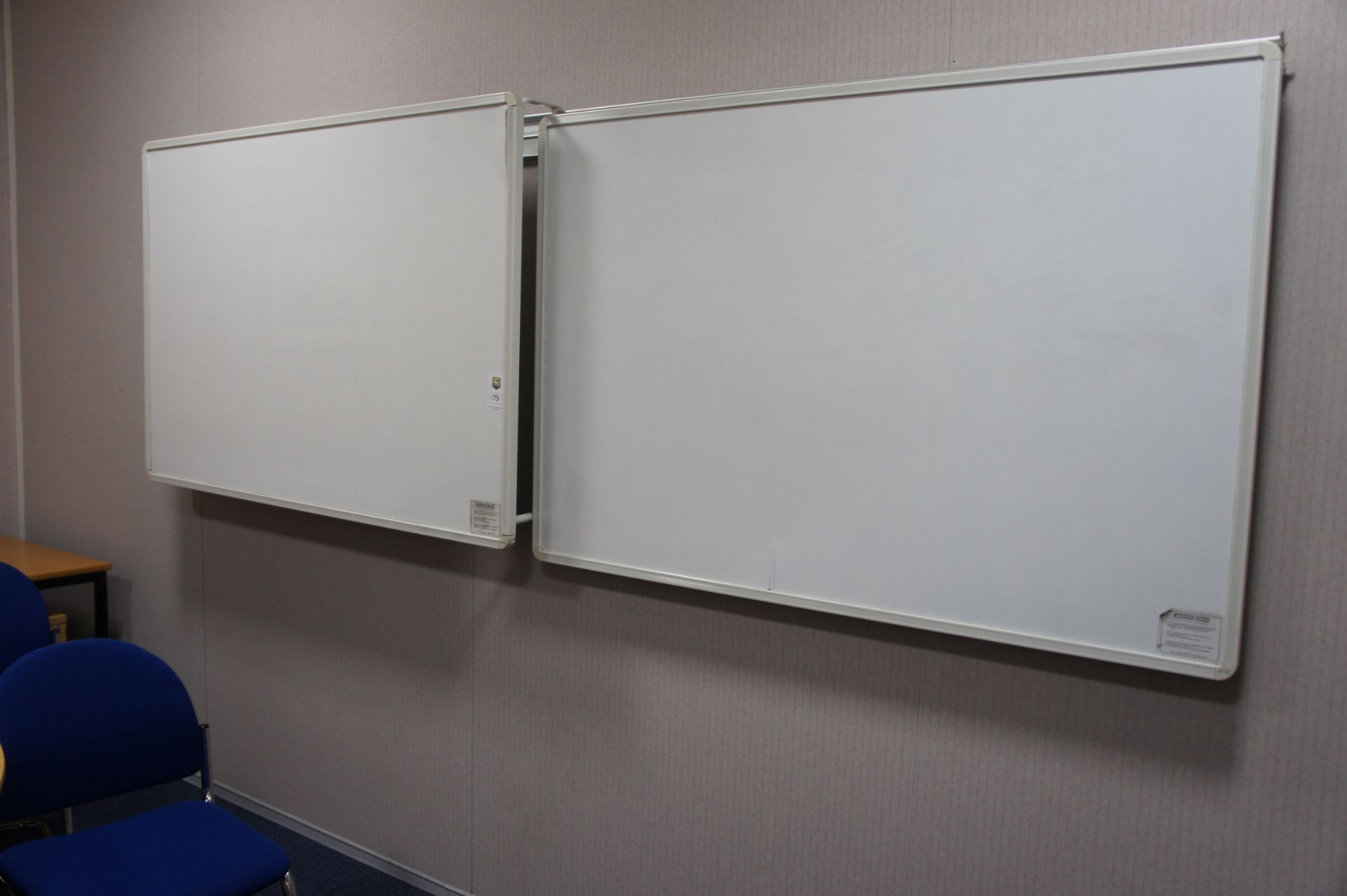 Anders & Kern rail mounted dry wipe boards 2 x 1500mm x 500mm - Image 2 of 2
