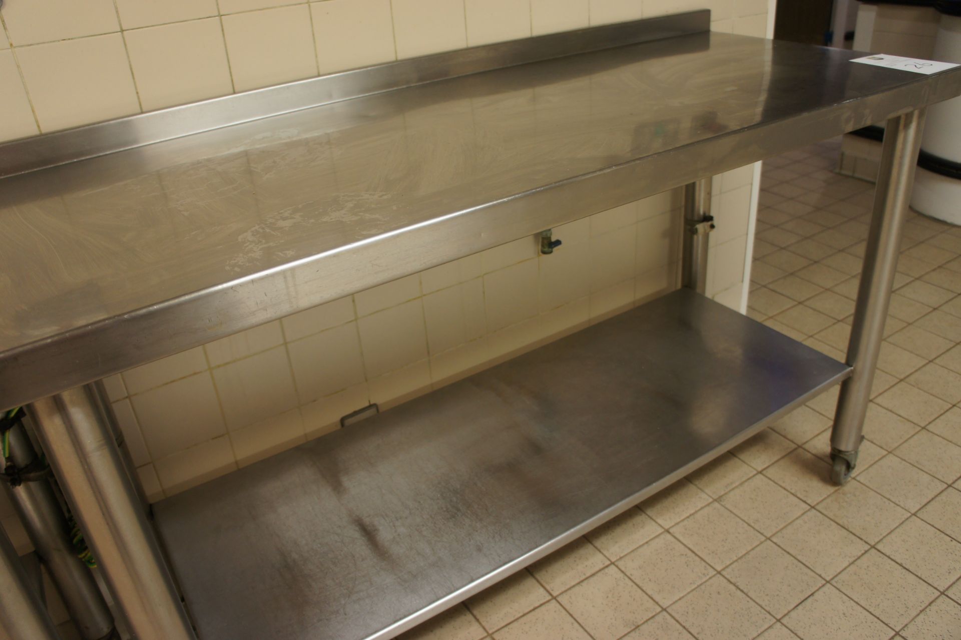 Mobile Stainless steel preparation table with shelf under, 1500mm - Image 2 of 2