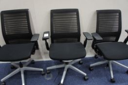 3 x Steelcase 67012 Strasbourg gas lift office chairs