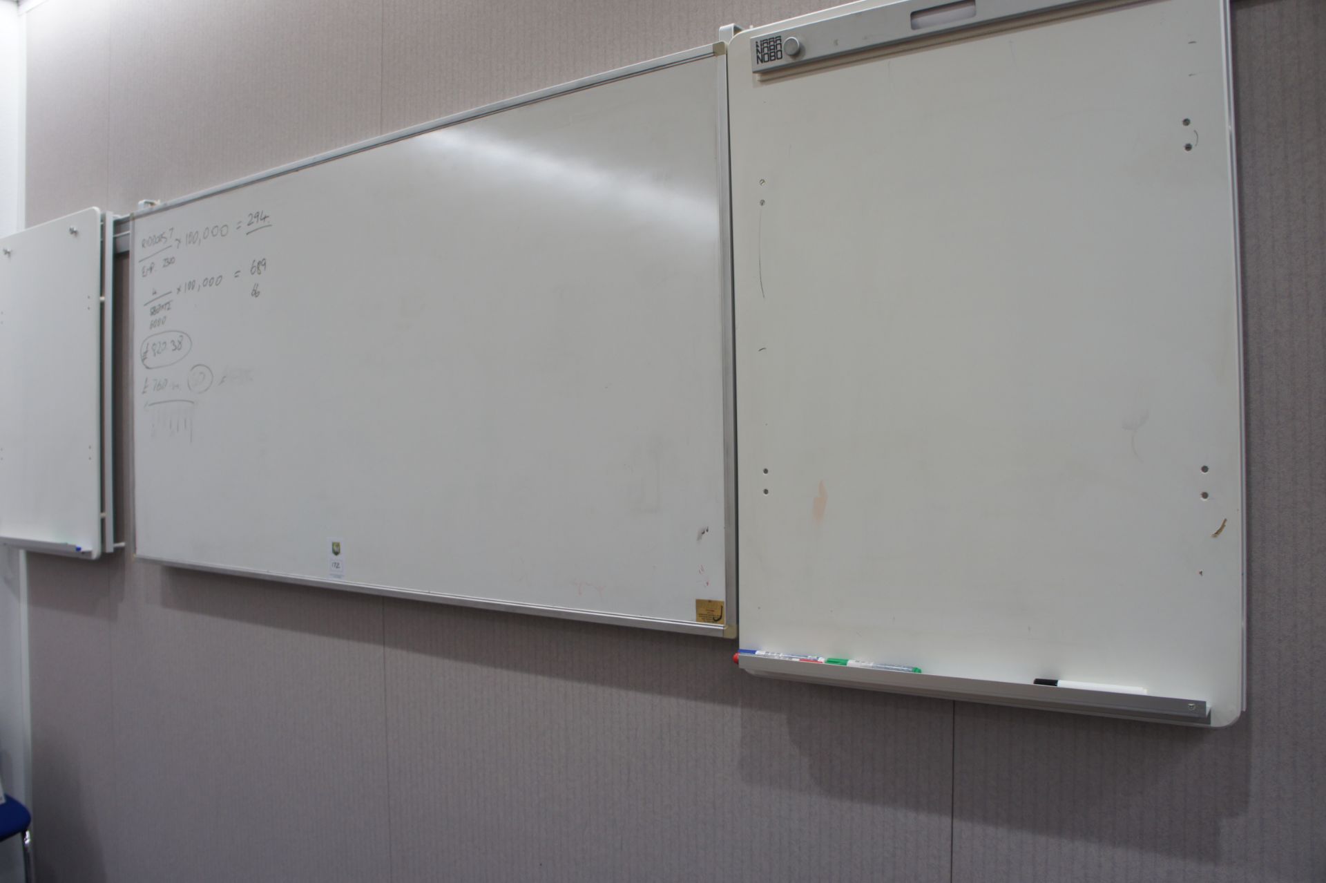 4 x rail mounted white boards - Image 2 of 2
