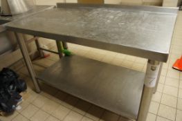Stainless steel preparation table with shelf under, 1200mm