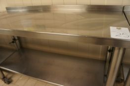 Mobile Stainless steel preparation table with shelf under, 1500mm