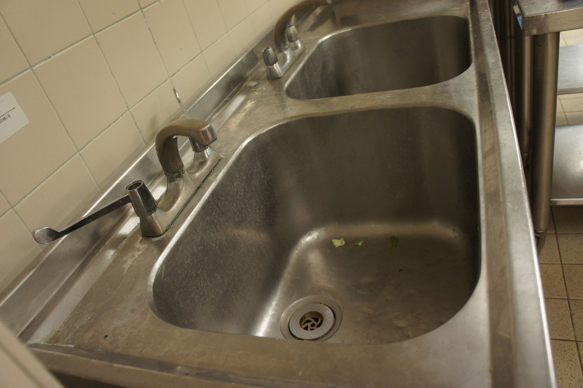 Double bowl sink unit with right hand drainer, 1800mm - Image 2 of 2