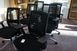 6 x Steelcase 67012 Strasbourg gas lift office chairs