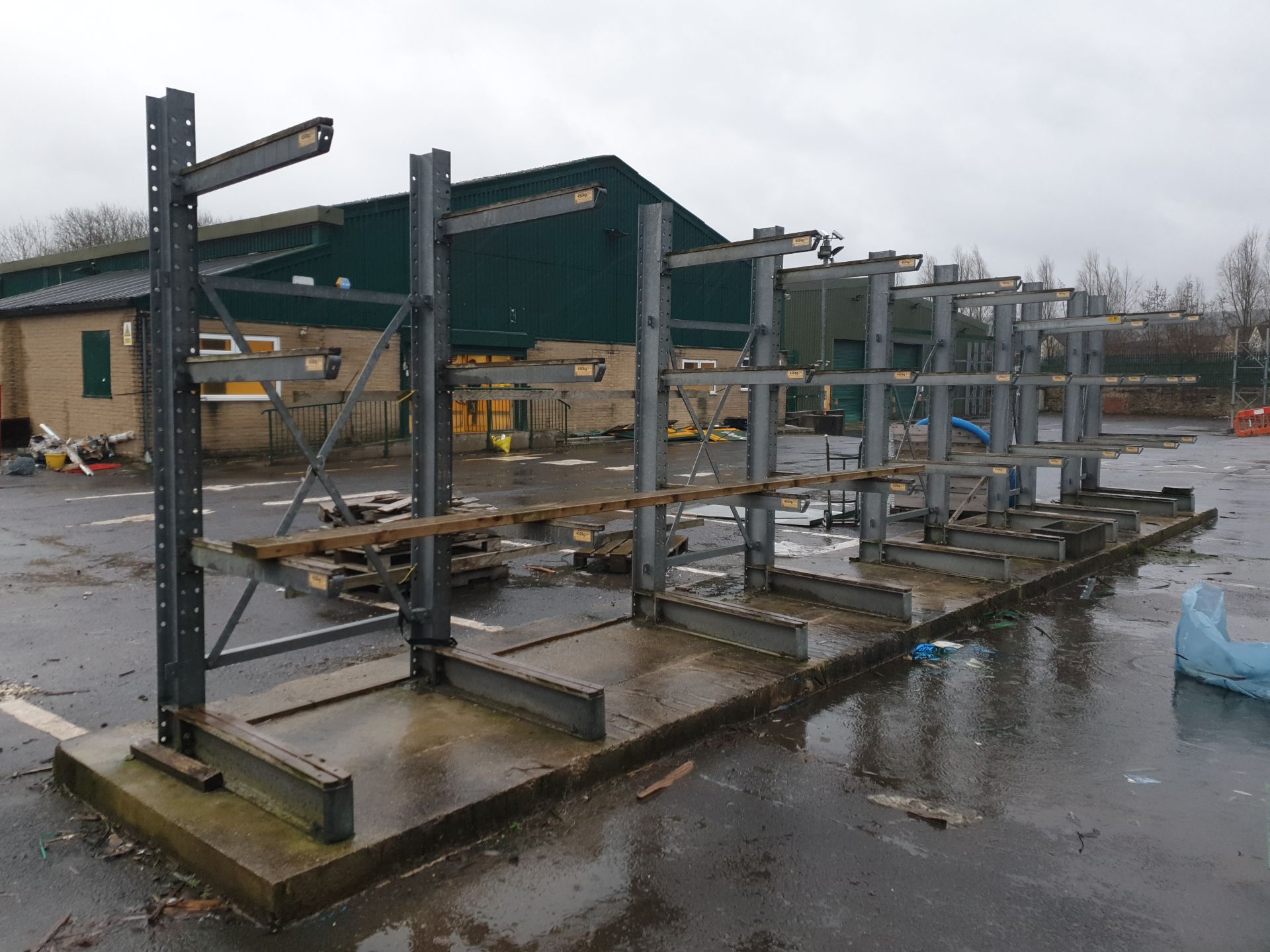5 x Bays of Galvanized Cantilever Outdoor Racking