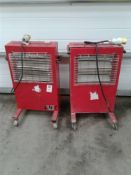 2 x red rad heaters 110 V 32amp
