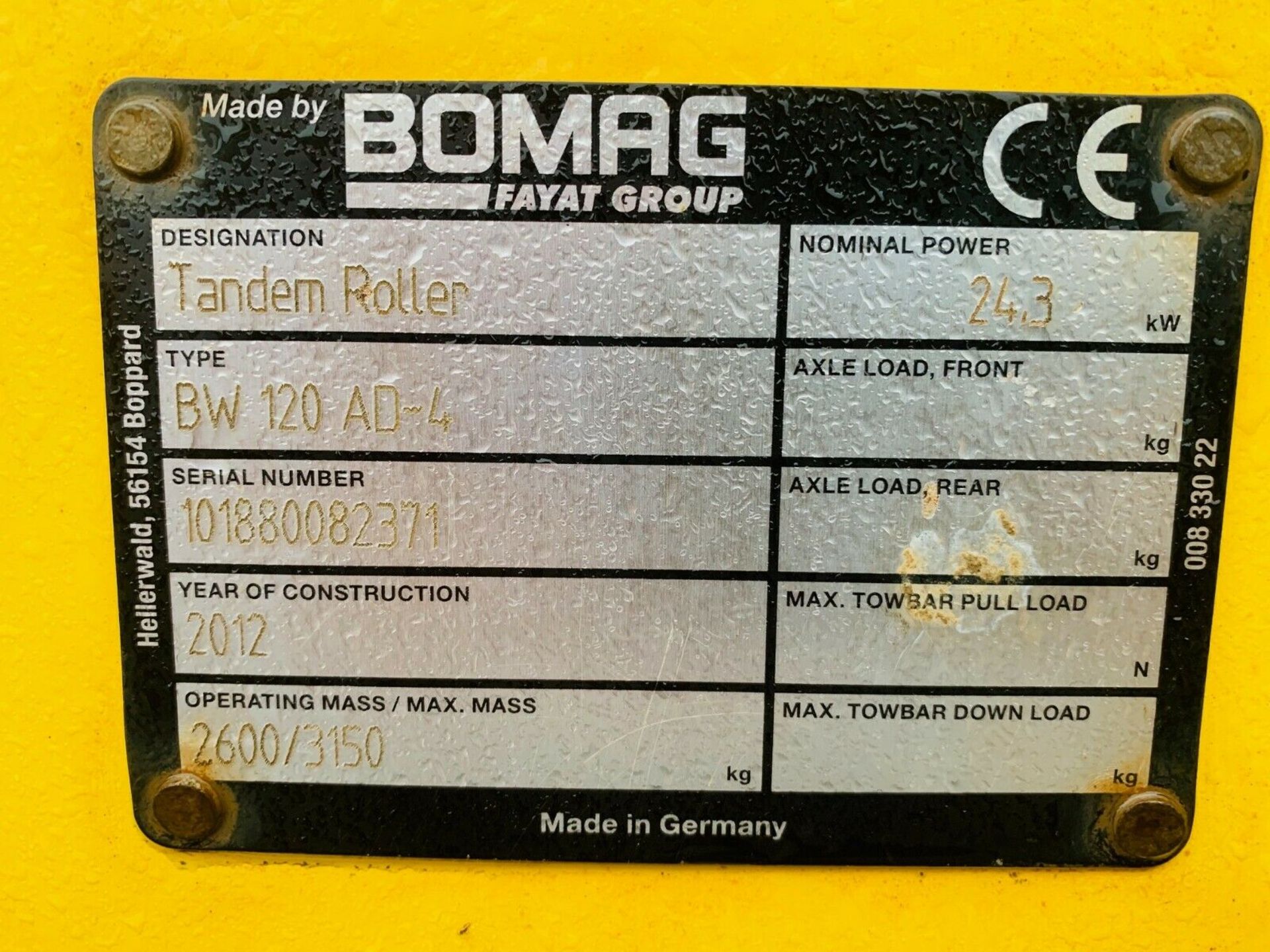 Bomag BW 120 AD-4 Tandem Roller - Image 9 of 10