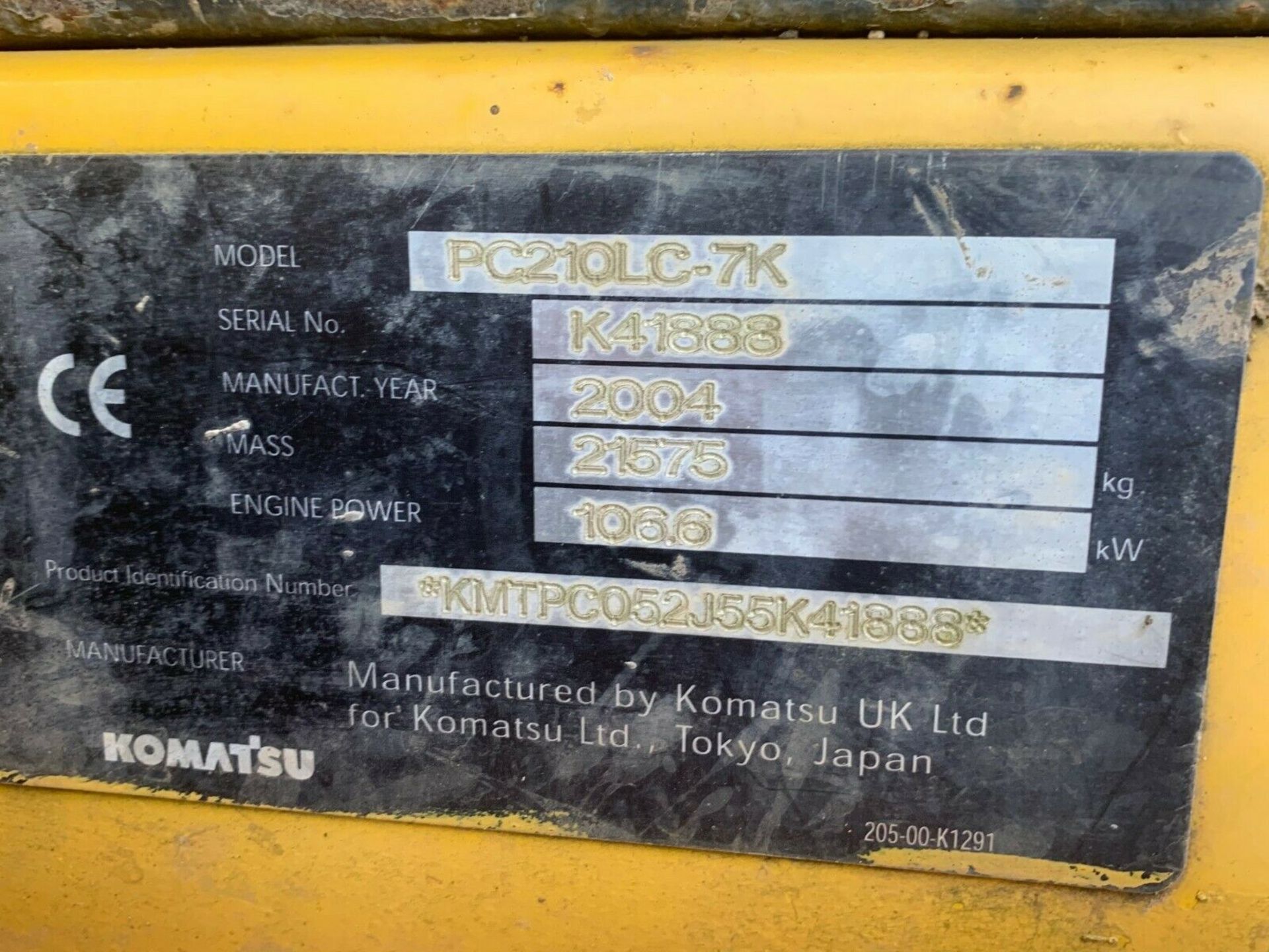 Komatsu PC210LC-7K Excavator / Digger - Image 3 of 3