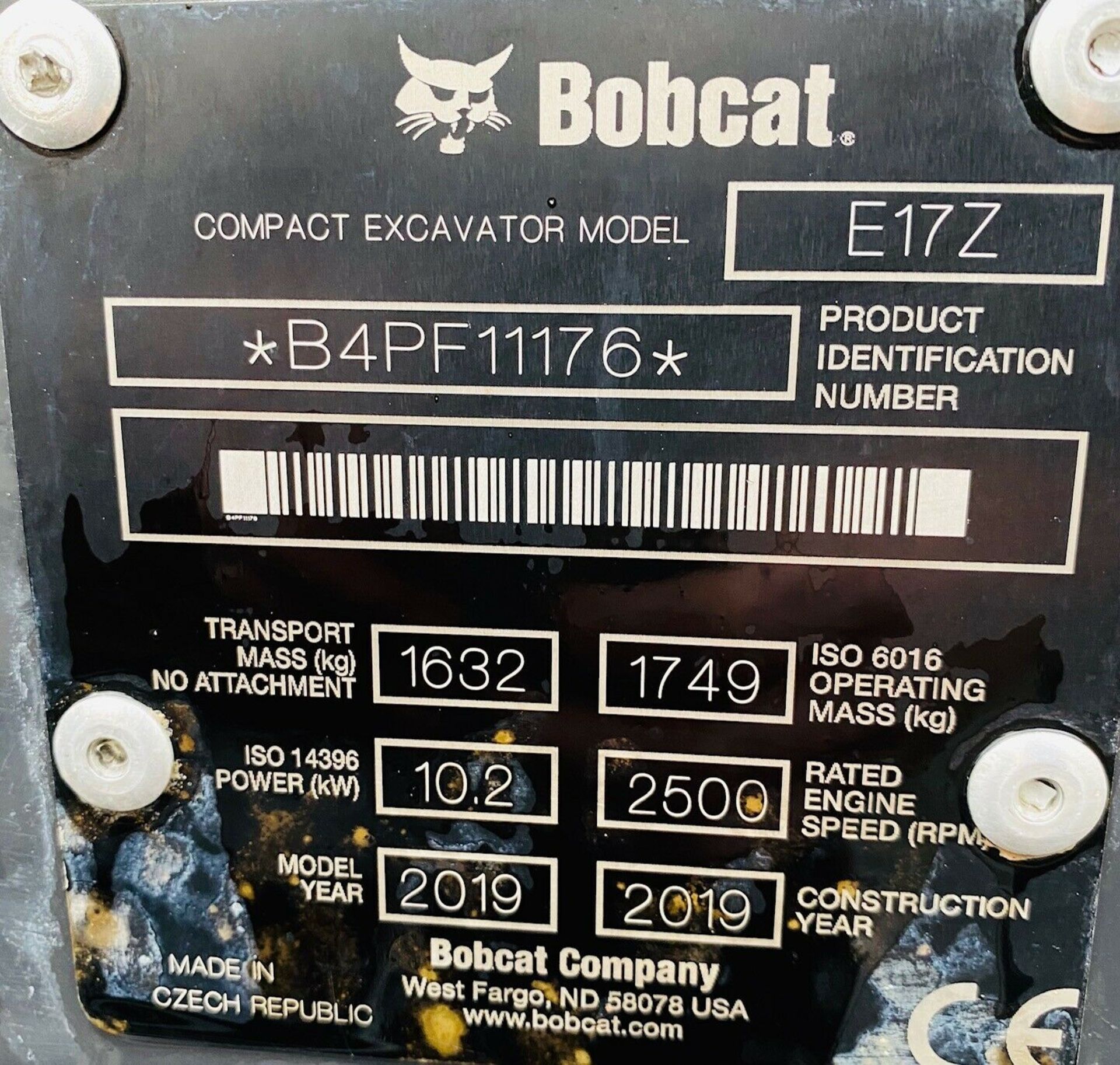 Bobcat E17 Excavator - Image 9 of 11