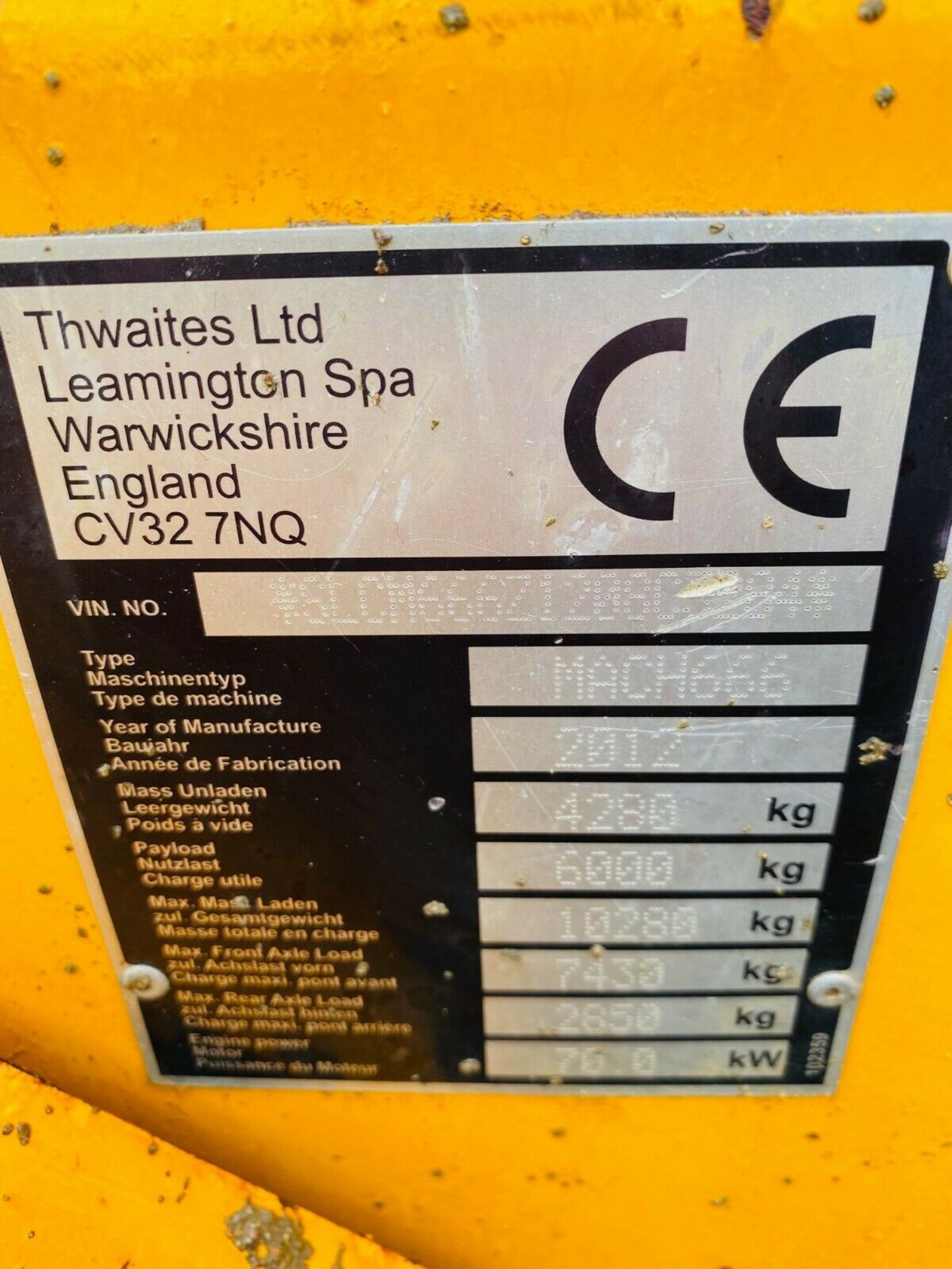 Thwaites MACH666 6 Tonne Swivel Dumper - Image 11 of 11