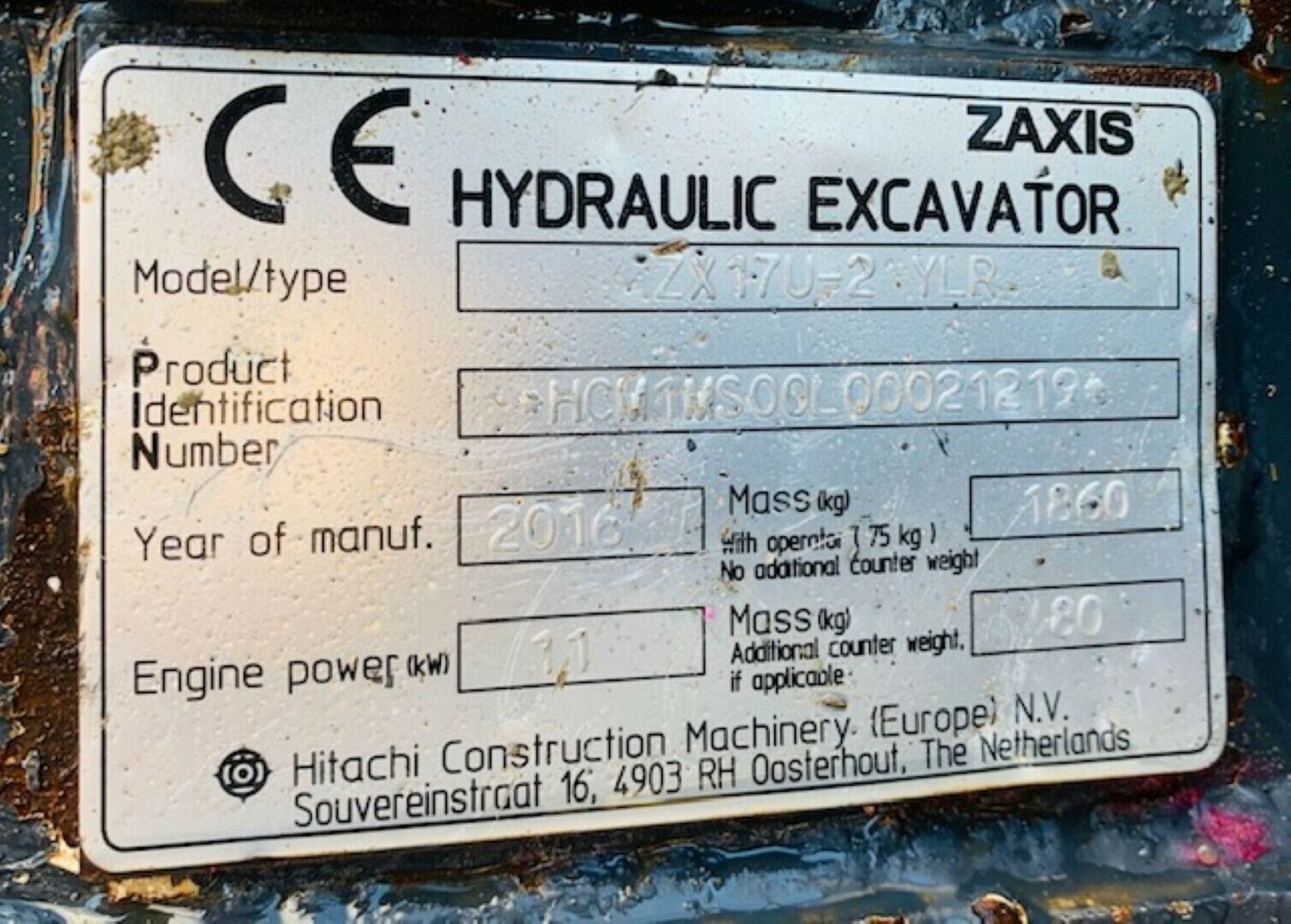 Hitachi ZX17 U-2 Excavator - Image 11 of 12