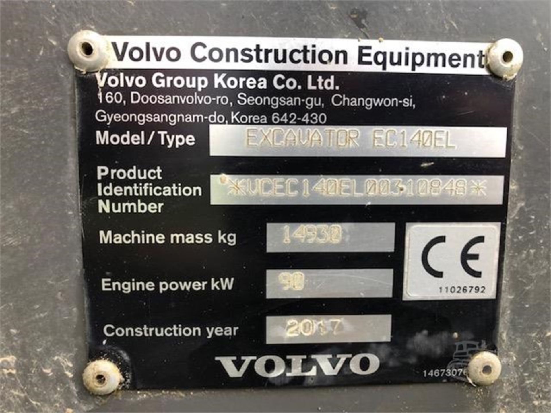 Volvo EC140EL Excavator - Image 7 of 14