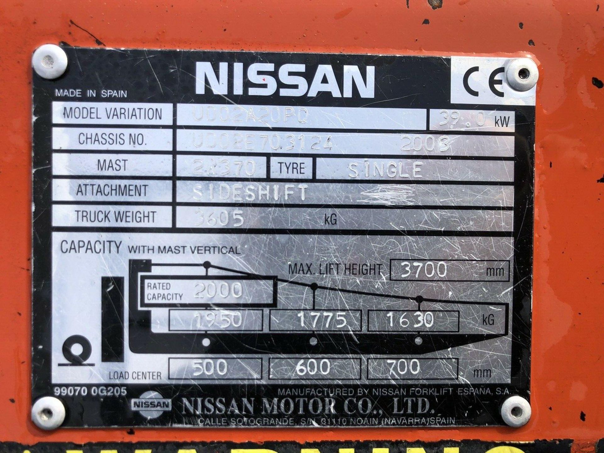 Nissan Gas Forklift Truck - Image 5 of 5