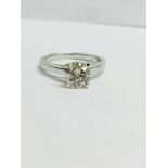 1ct Fancy Coloured Cushion Diamond set in Platinum mount