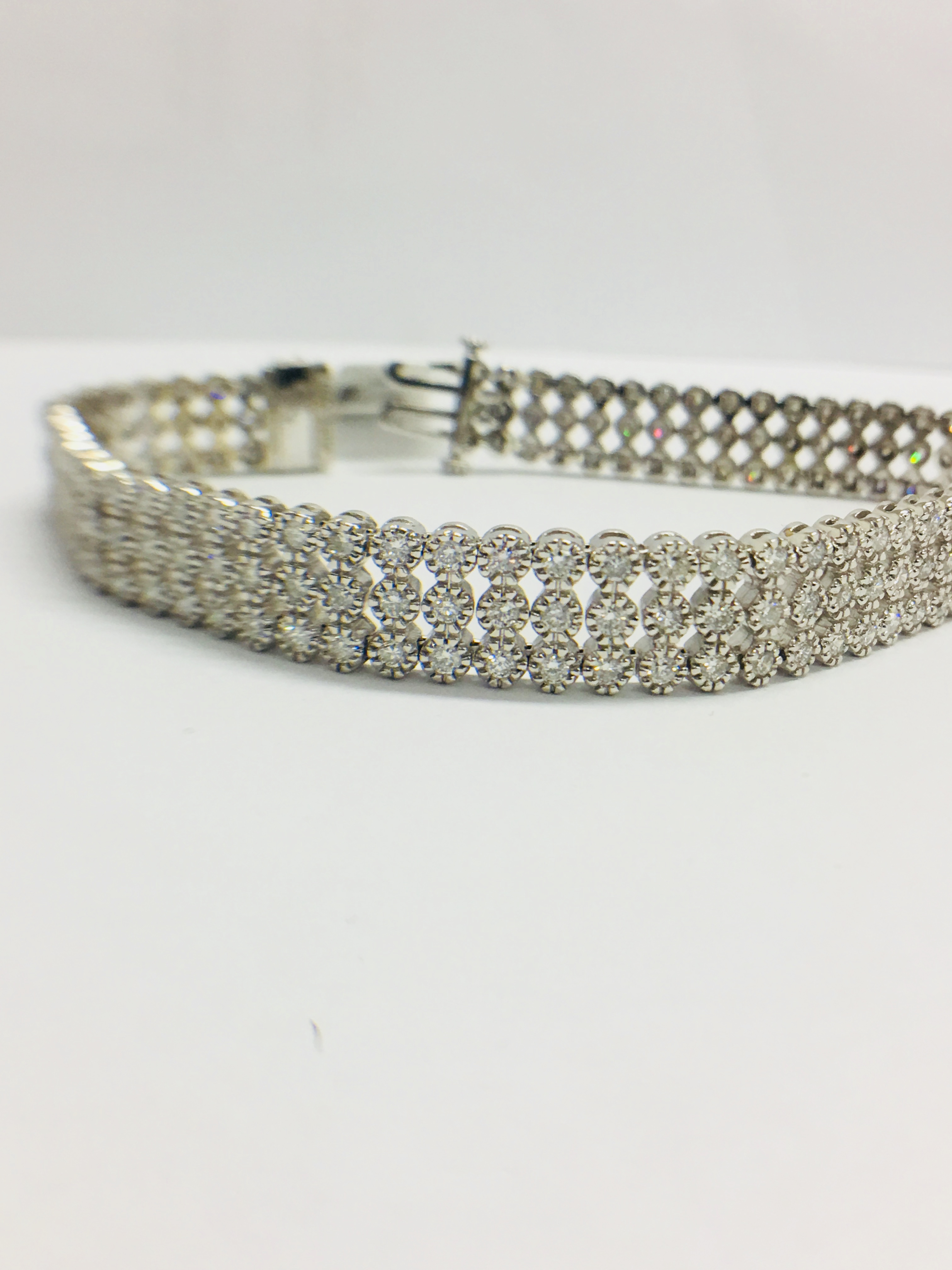 DIAMOND 3 ROW LINE BRACELET