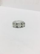 3.05ct Three stone Diamond Trilogy ring