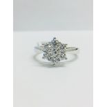 18ct white Diamond cluster Ring