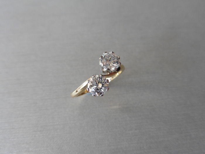 1.40ct diamond 2 stone twist ring