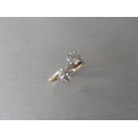 1.40ct diamond 2 stone twist ring