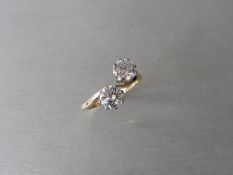 1.40ct diamond 2 stone twist ring