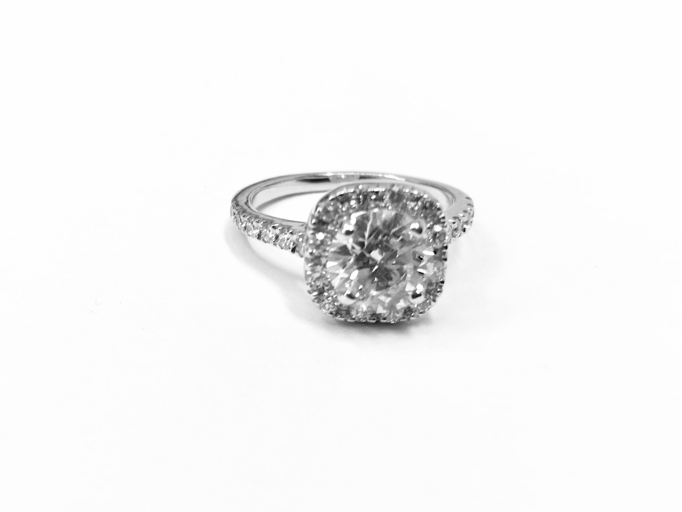 1.25ct diamond halo ring set in 18ct white gold - Image 2 of 24