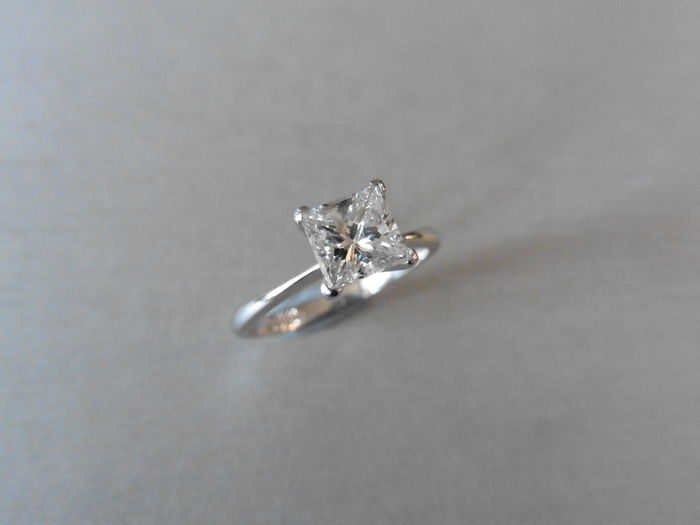0.98ct diamond solitaire ring with a princess cut diamond
