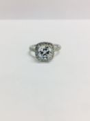 1.00ct diamond set solitaire with a cushion cut diamond