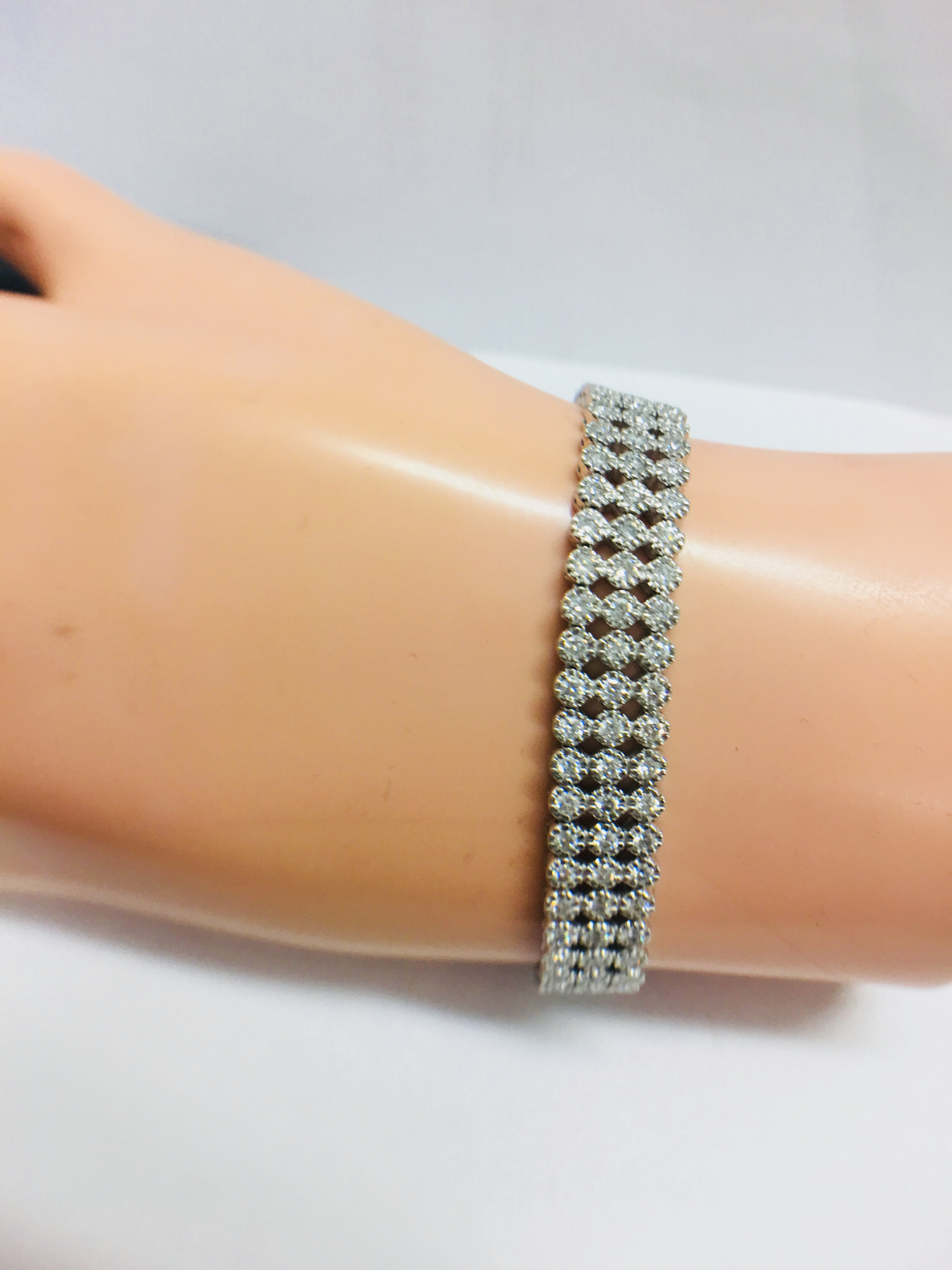 DIAMOND 3 ROW LINE BRACELET - Image 9 of 12