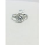 Platinum Diamond Art Deco style Ring