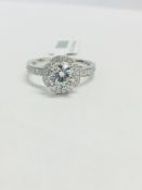 Platinum Diamond Art Deco style Ring