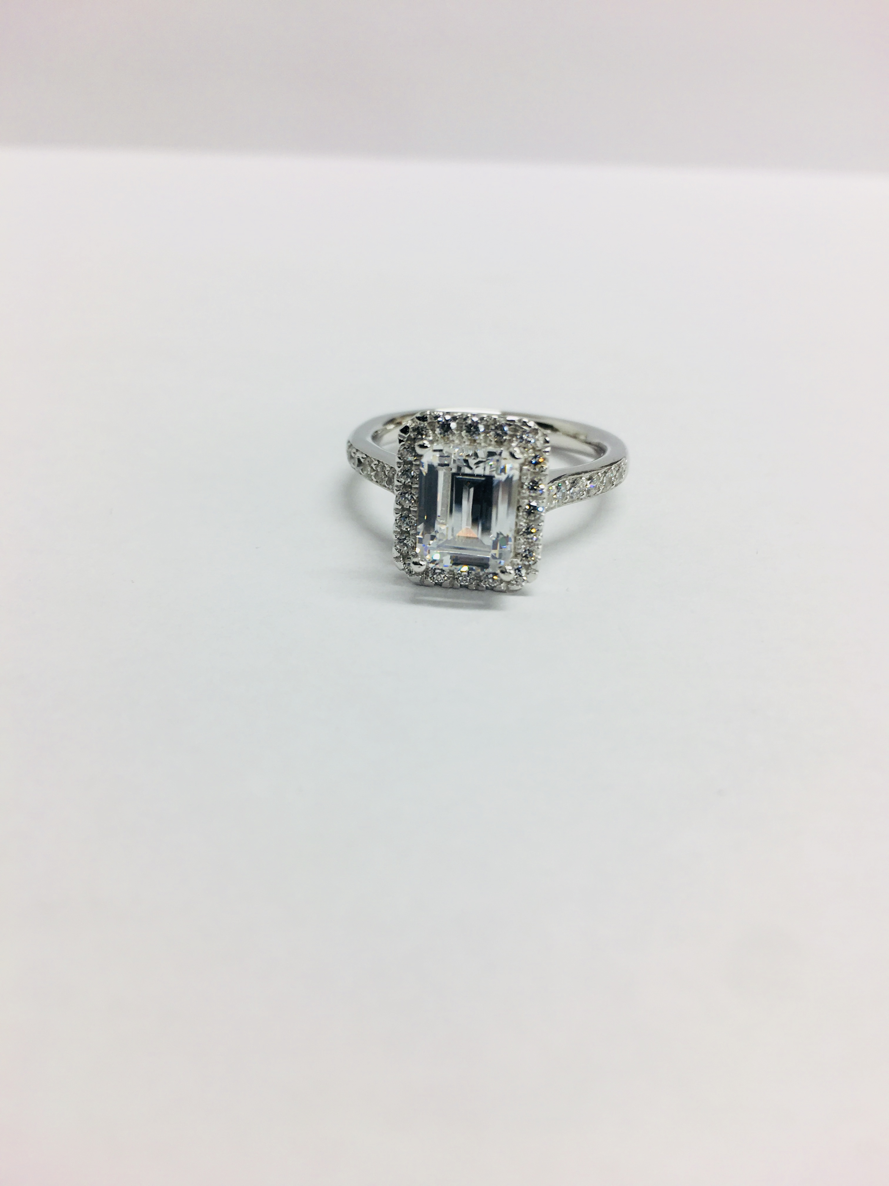 1.2ct diamond solitaire ring set with an emerald cut diamond - Image 8 of 8