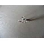 0.82ct oval diamond set solitaire ring