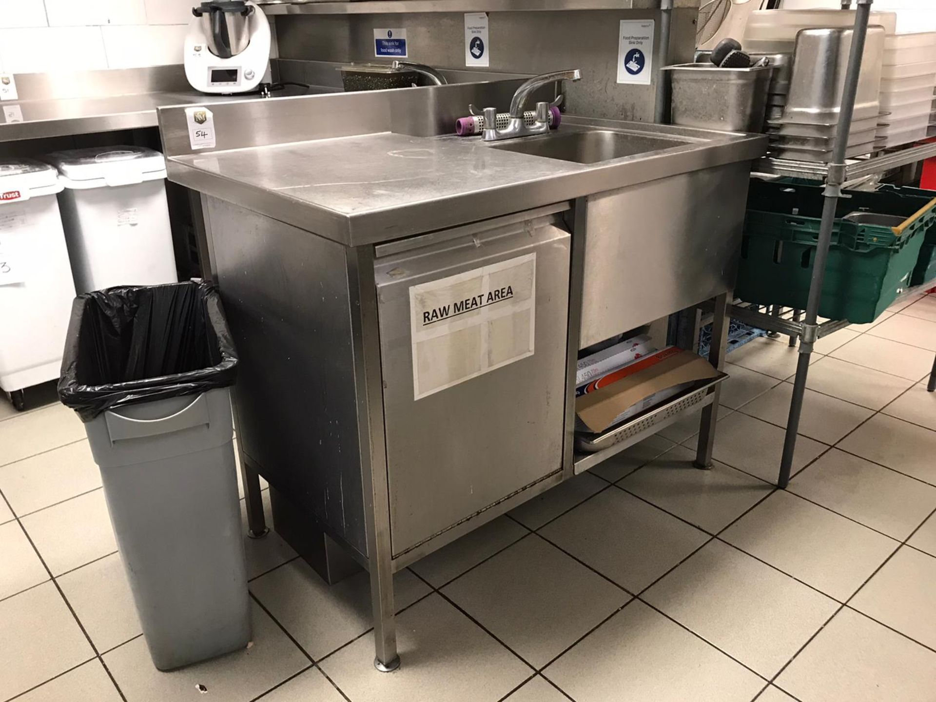 Sink unit with raw meat waste disposal 1150mm