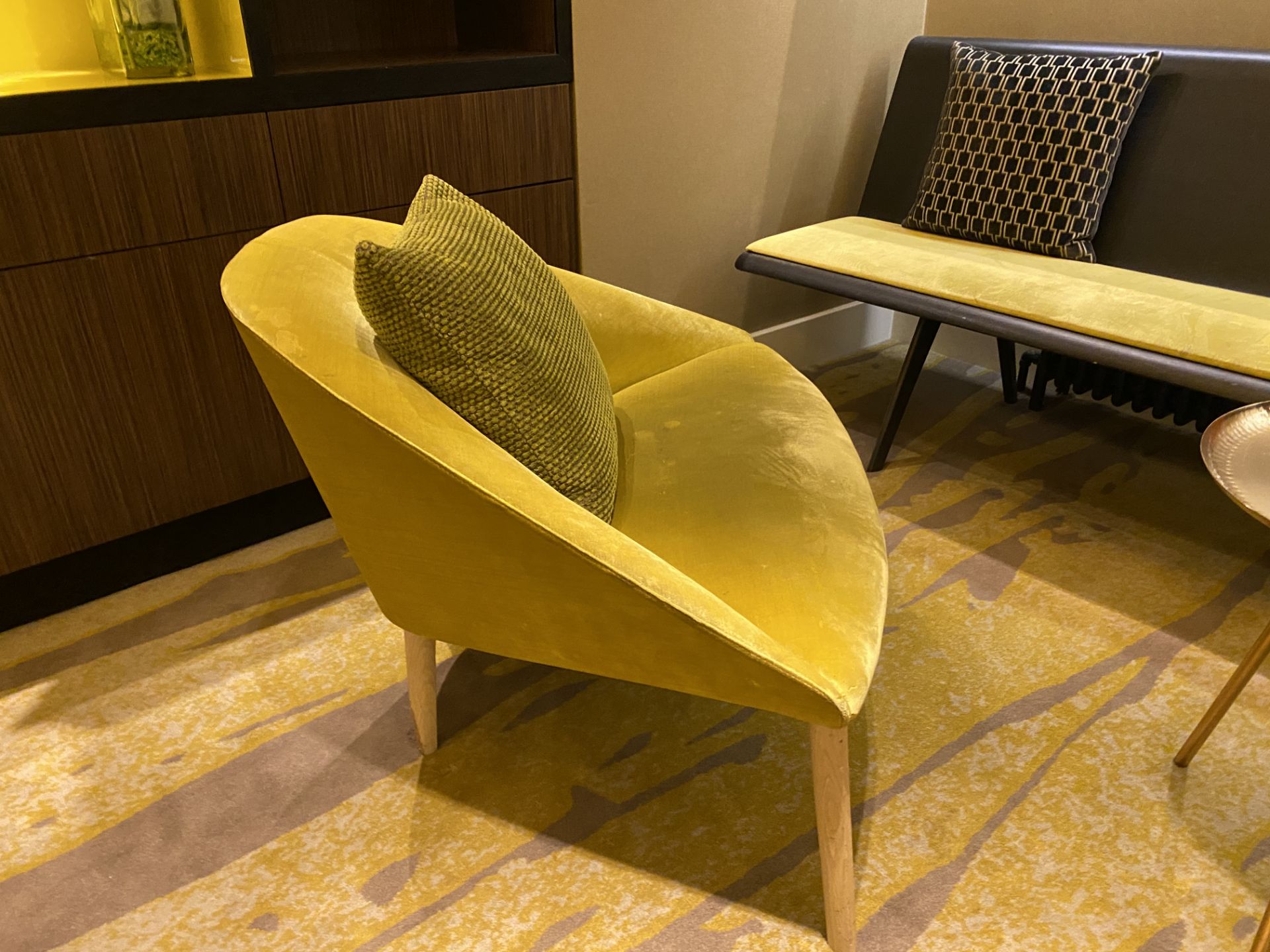Designer Low profile Lounge Chair in Citrine - Image 2 of 2