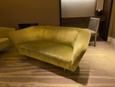 Designer Commercial Grade Citrine 2 Seater Sofa